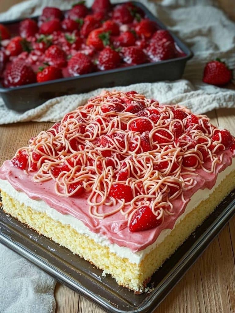 Spaghettieis Blechkuchen