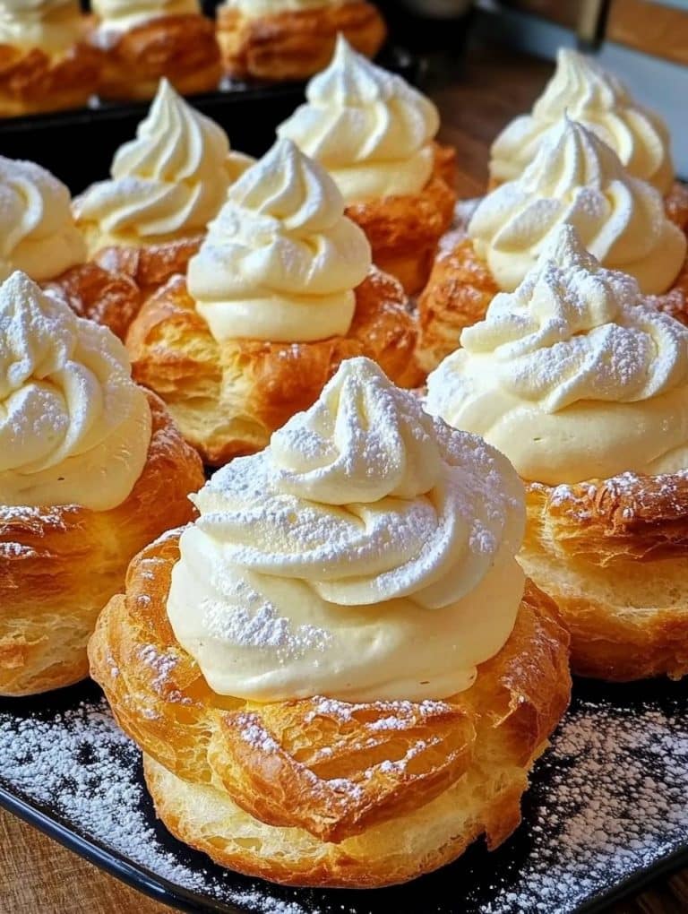 Windbeutel mit Vanillecreme-Sahne-Füllung