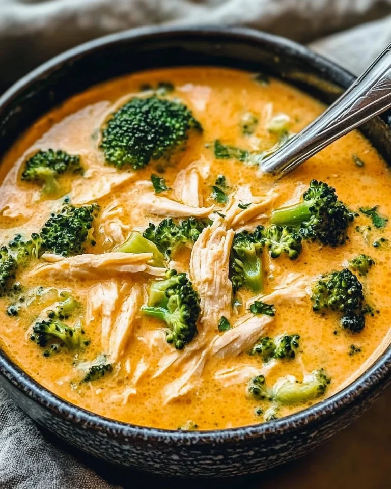 Brokkoli-Hähnchensuppe mit Käse