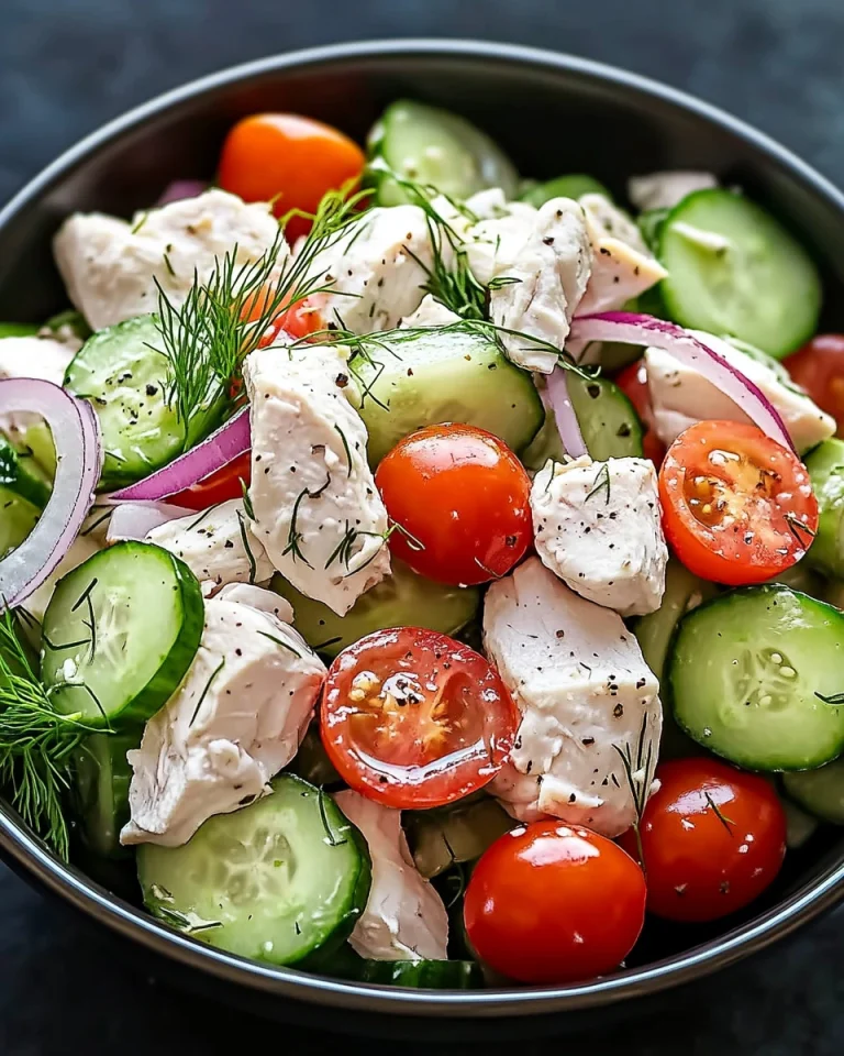 Erfrischender mediterraner Tzatziki-Hühnchensalat