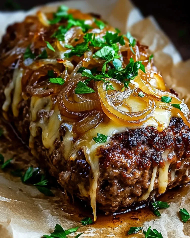 Französischer Zwiebelhackbraten