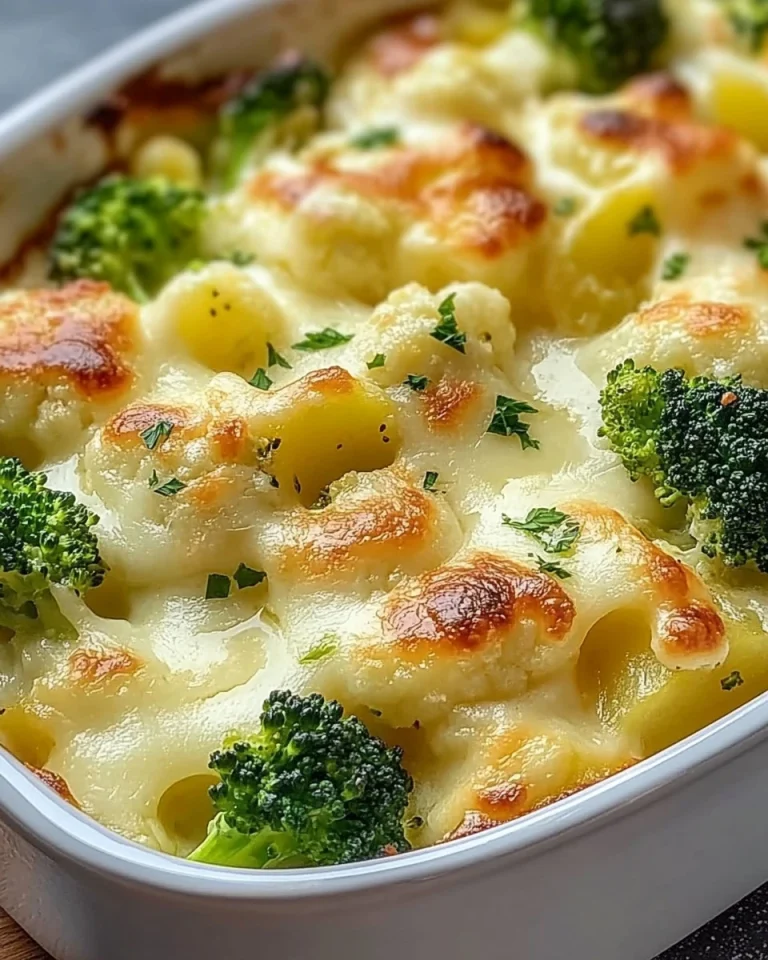 Gemüseauflauf mit Kartoffeln, Blumenkohl und Brokkoli