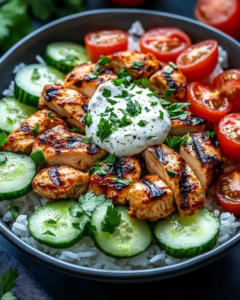 Griechische Hähnchen-Tzatziki Bowl