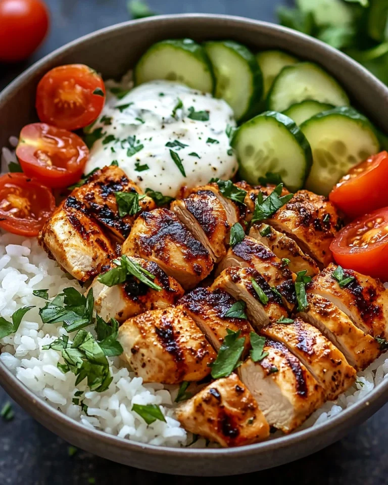 Griechische Hähnchen-Tzatziki-Schüssel