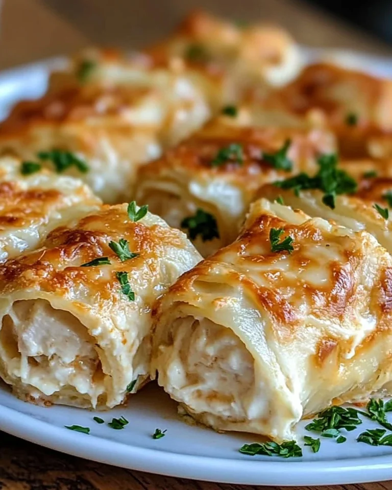 Hähnchen Alfredo Lasagne Rollen