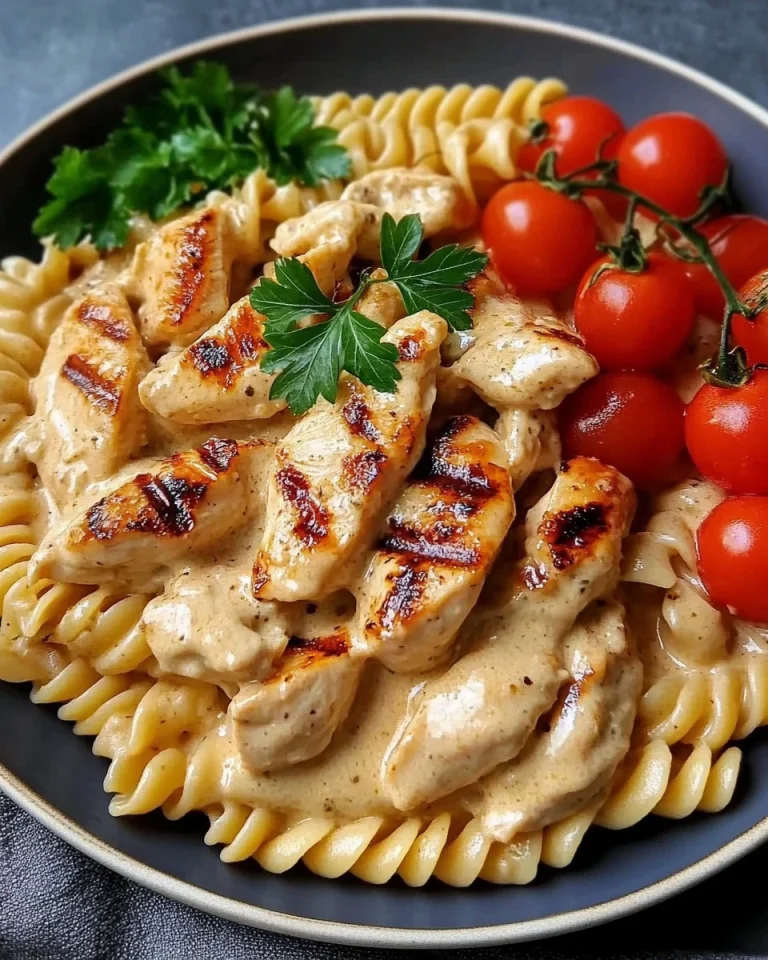 Hähnchenstreifen mit Nudeln in Sahnesauce