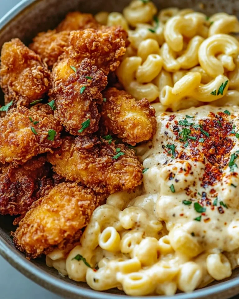 Knoblauchbutter-Hähnchenbissen mit Parmesan-Pasta