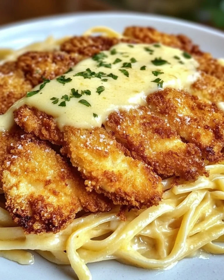 Knuspriges Hähnchen mit cremiger Pasta