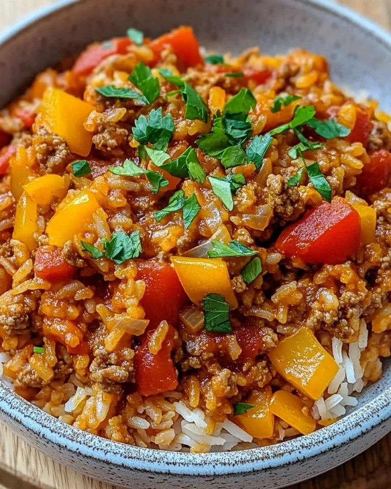 Paprika Reispfanne mit Hackfleisch