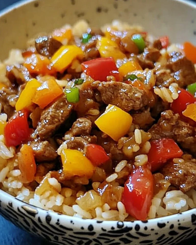 Reis Hackfleisch Pfanne mit Paprika