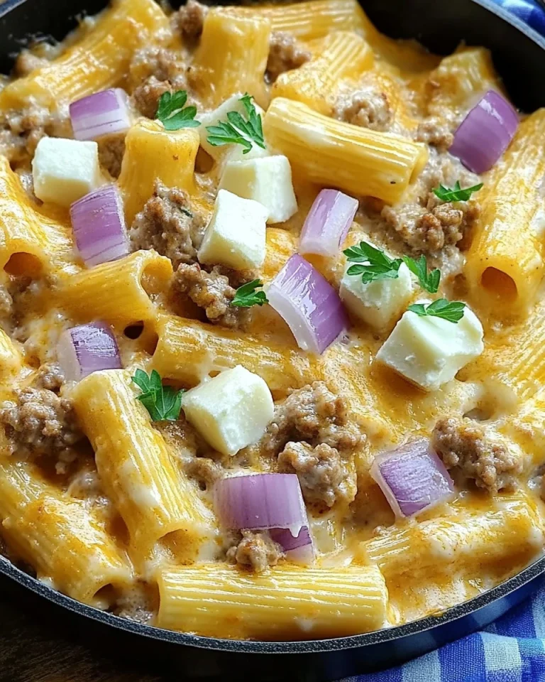Rigatoni in Hack-Feta-Creme