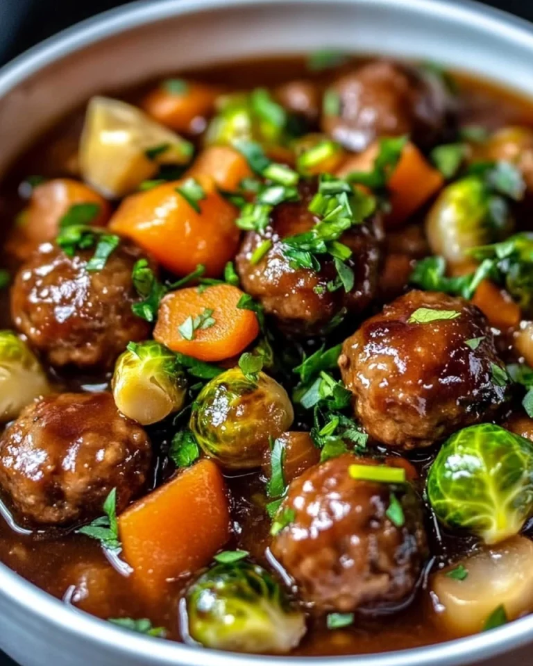 Rosenkohleintopf mit Hackballchen