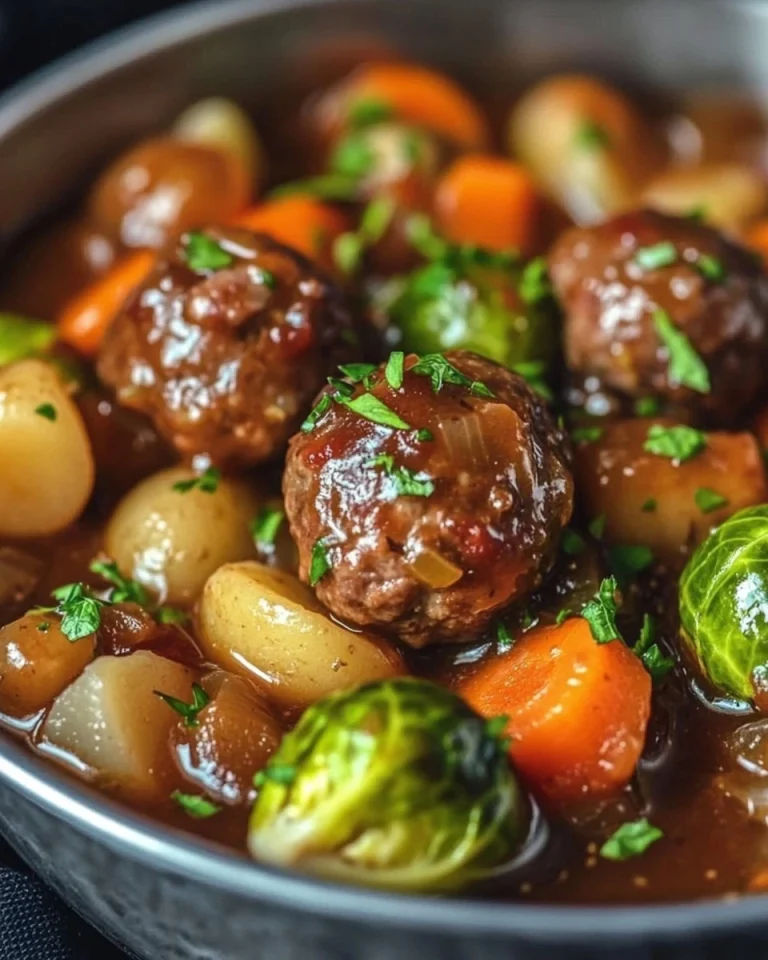 Rosenkohleintopf mit Hackballchen