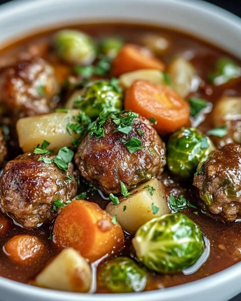 Rosenkohleintopf mit Hackbällchen