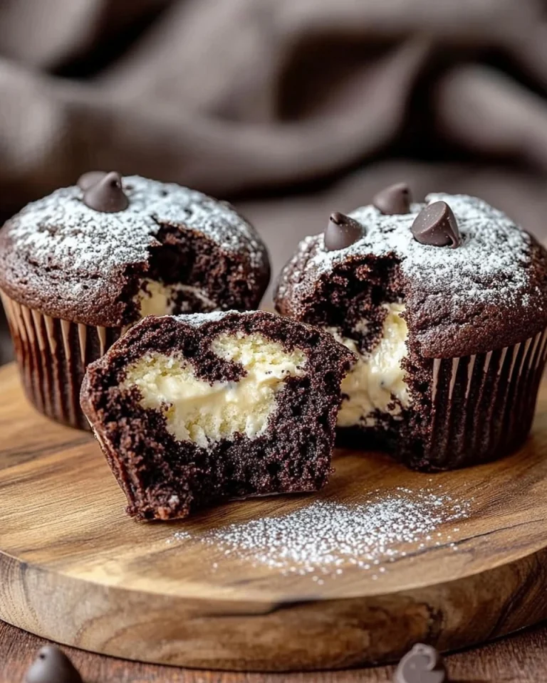 Saftige Schoko-Muffins mit cremiger Frischkäsefüllung