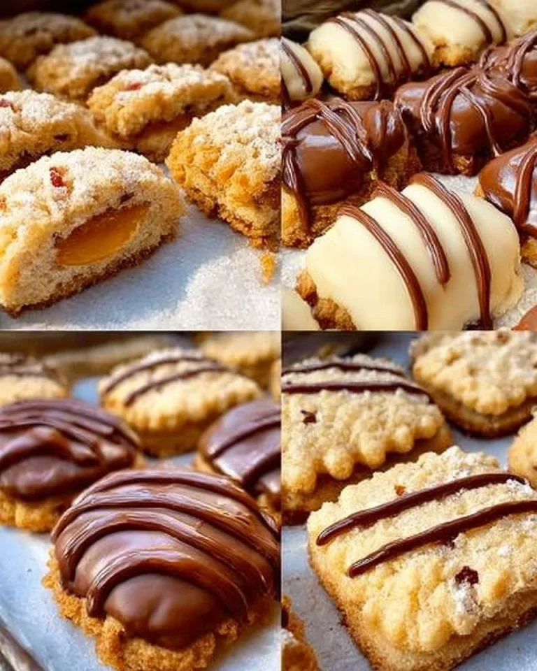 Verschiedene Arten von Cookies auf einem Tisch präsentiert.