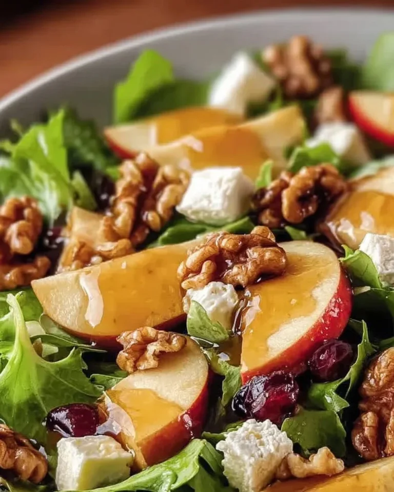 Frischer Apfel-Walnuss-Salat in einer Schüssel angerichtet