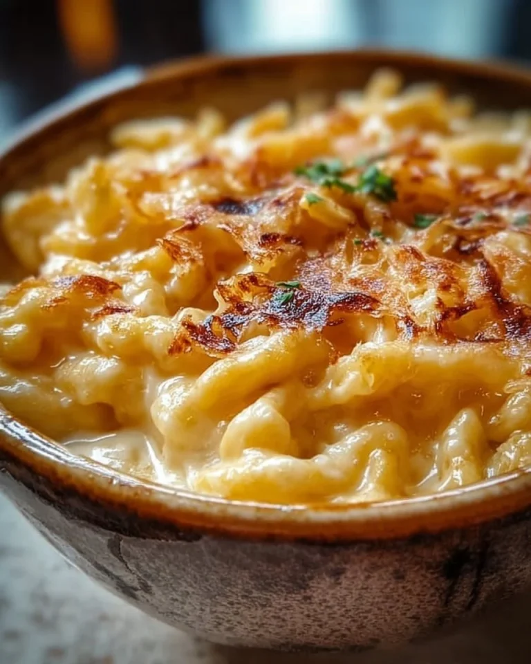 Authentische Käsespätzle mit Käse überbacken und frisch serviert.