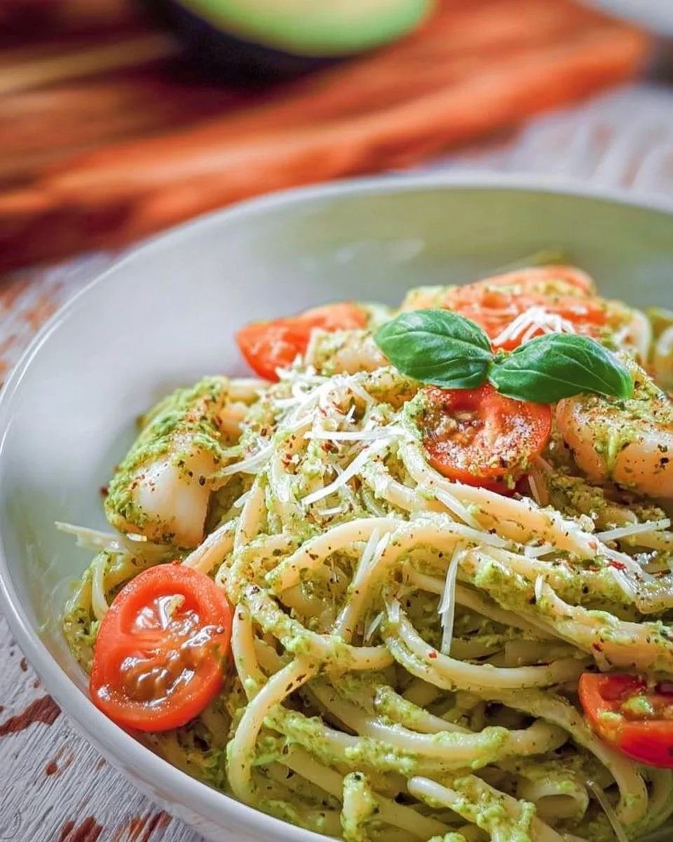 Köstliche Avocado-Pasta mit frischen Zutaten