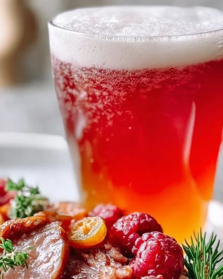 Glas Berliner Weisse mit Schuss, serviert auf einem Tisch