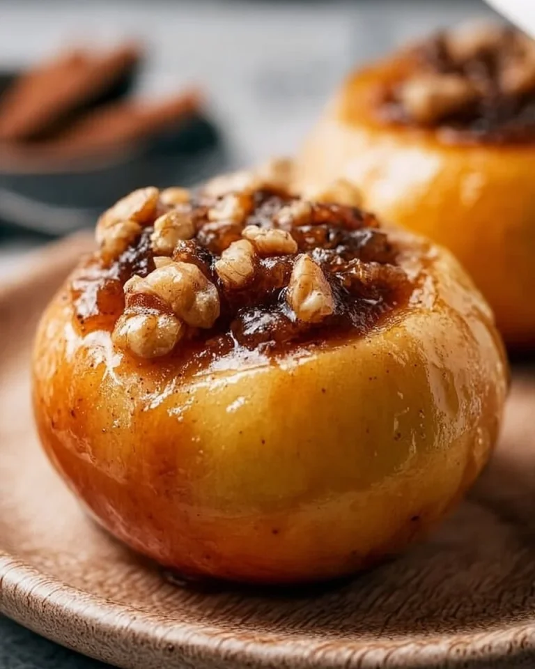Bratapfel mit Nüssen und Zimt im Ofen gebacken
