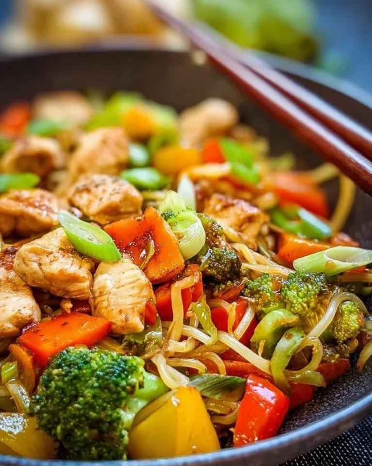 Chop Suey mit frischem Gemüse und zartem Hähnchenfleisch