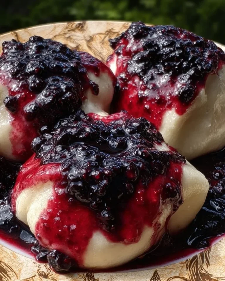 Dampfnudeln mit Heidelbeer-Soße als verführerisches Dessert