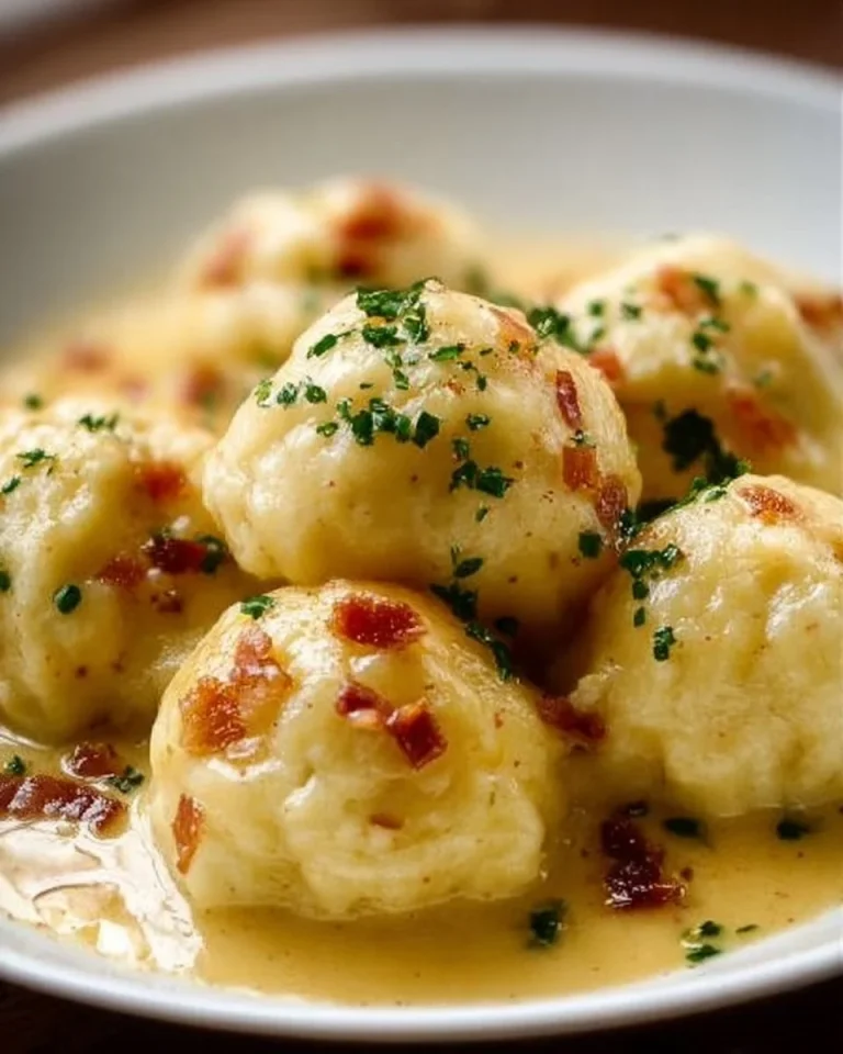 Deutsche Kartoffelknödel serviert mit Sauerkraut und Fleisch