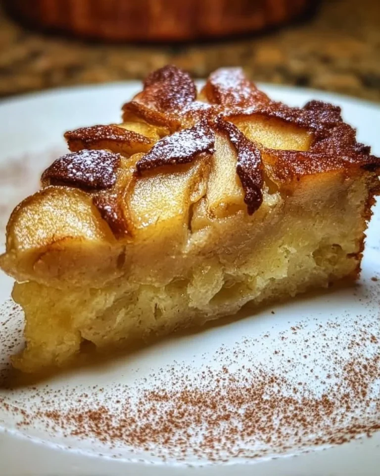 Sichten von einem frisch gebackenen deutschen Apfelkuchen auf einem Tisch