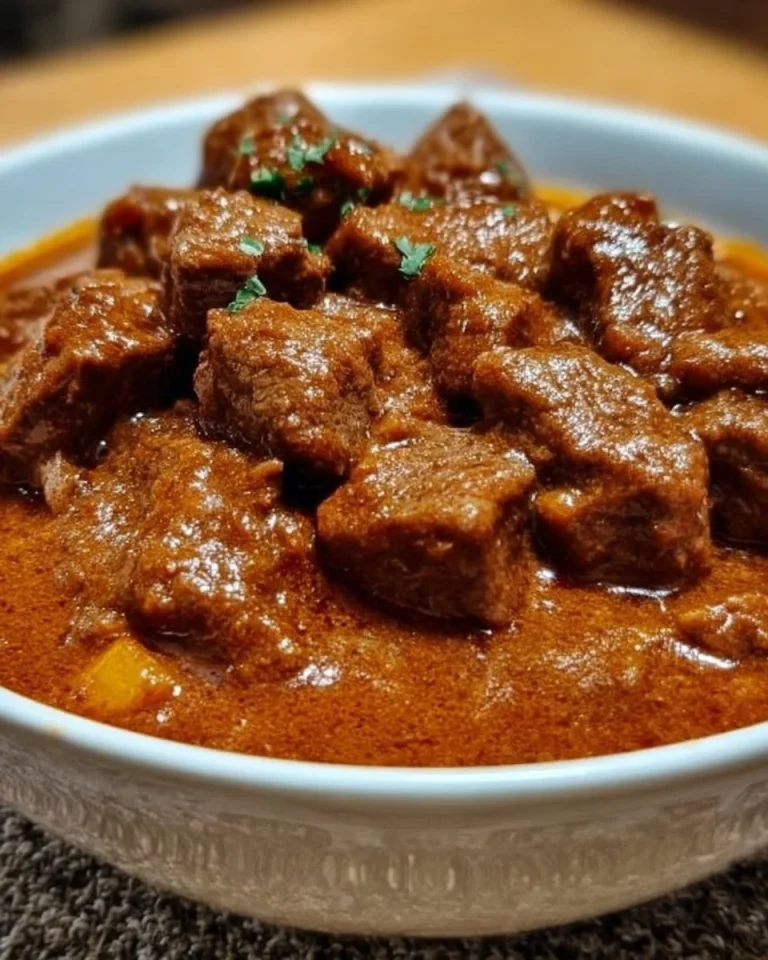 traditioneller deutscher Gulasch in einem Topf serviert