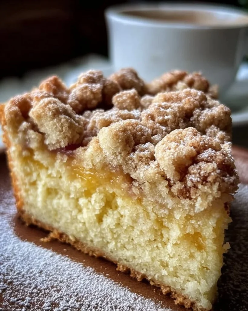 Saftiger deutscher Streuselkuchen mit knusprigen Streuseln