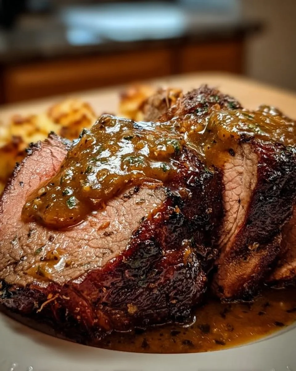 Festtagsbraten auf einem festlich gedeckten Tisch.