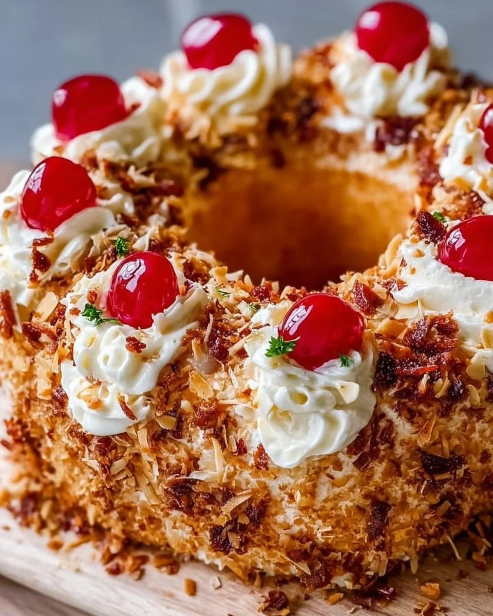 Traditioneller Frankfurter Kranz Kuchen mit Sahne und Mandeln dekoriert.