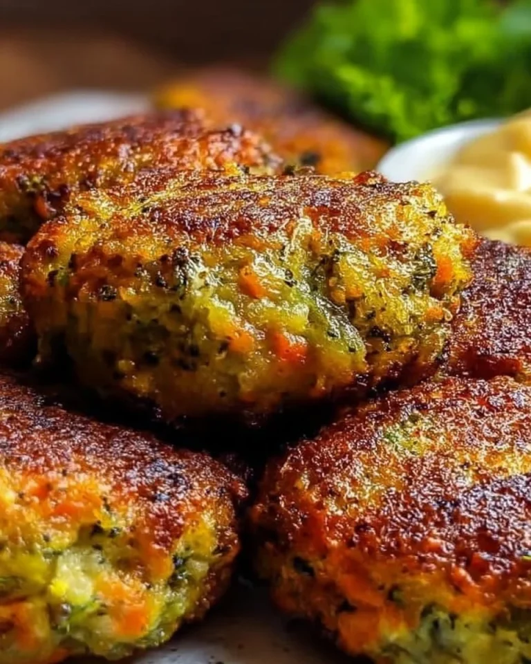 Gesunde Gemüsefrikadellen auf einem Teller mit frischem Gemüse