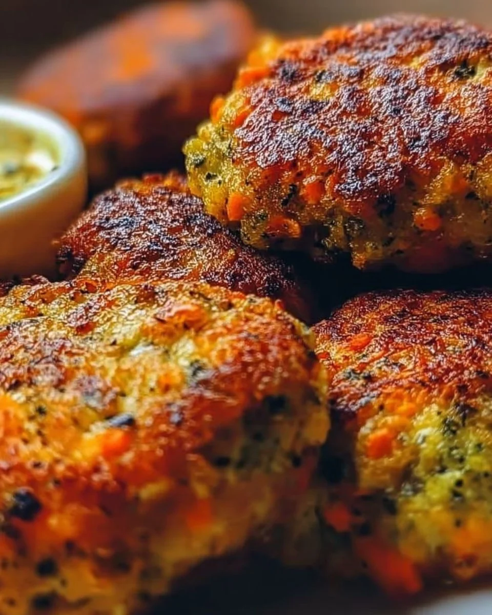 Gesunde Gemüseschnitzel auf einem Teller, zubereitet mit frischem Gemüse.