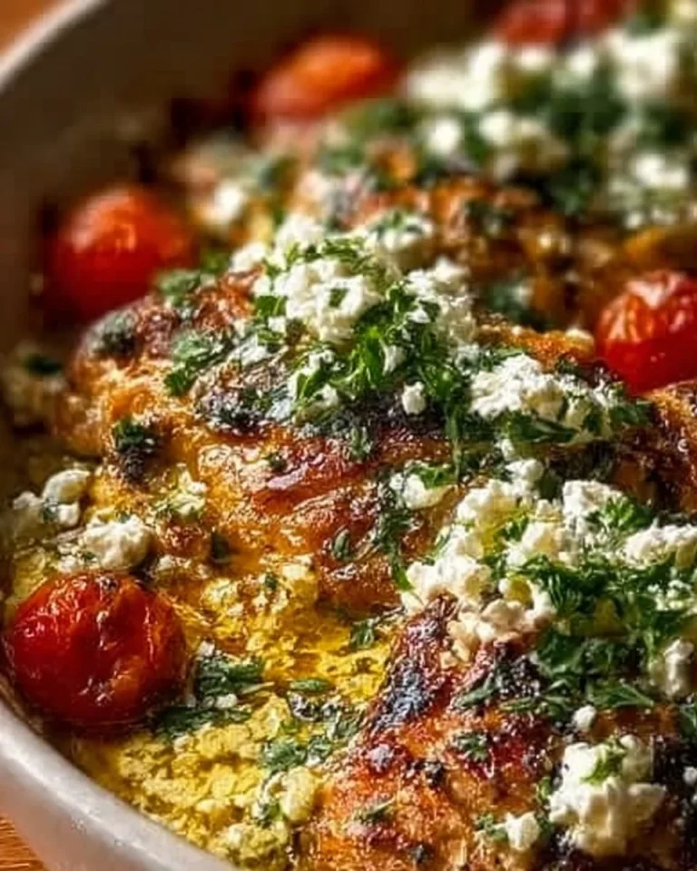 Griechisches Ofenhähnchen mit Feta, Zitrone und Knoblauch im Ofen zubereitet
