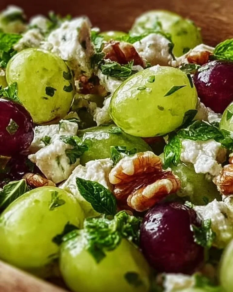 Grüner Trauben-Salat mit Feta und frischem Gemüse