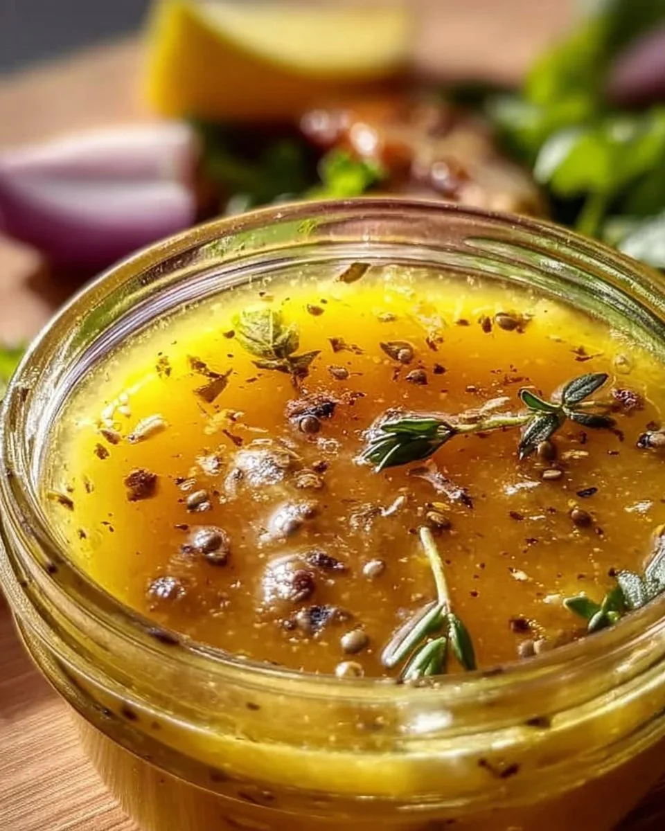 Honig-Senf-Zitronen-Vinaigrette für frische Salate und Dressings
