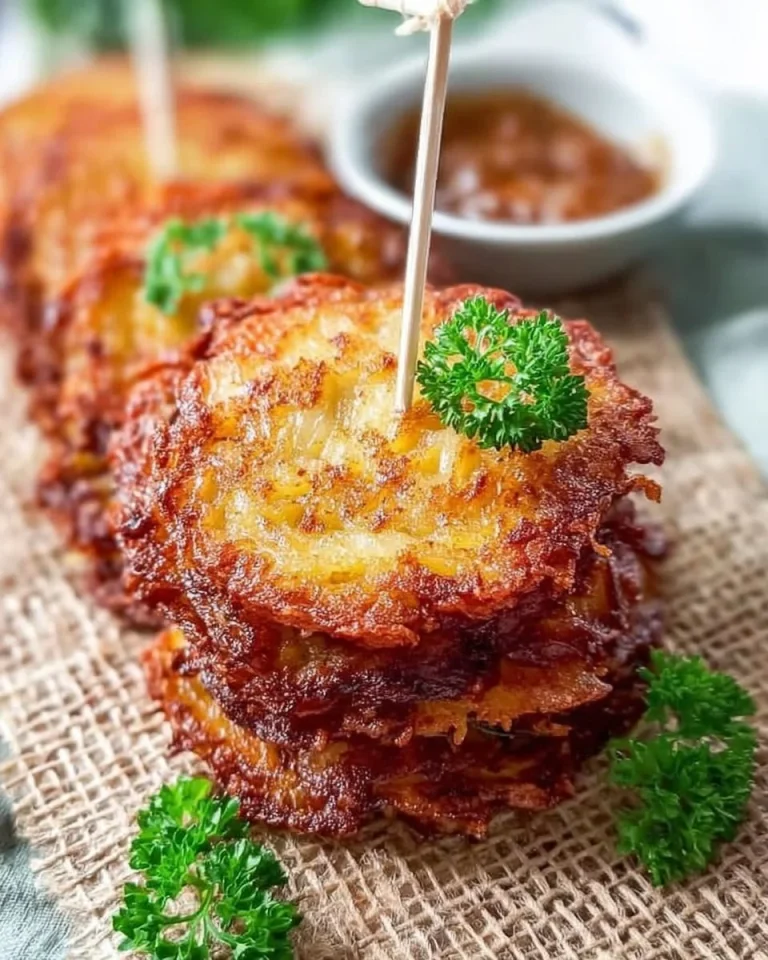 Leckere Kartoffelpuffer serviert mit Apfelmus