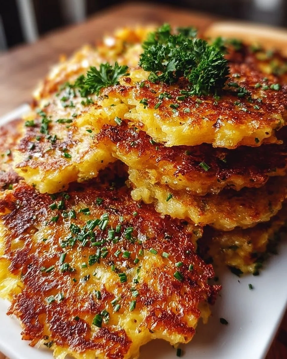 Leckere Kartoffelpuffer serviert mit Apfelmus auf einem Teller