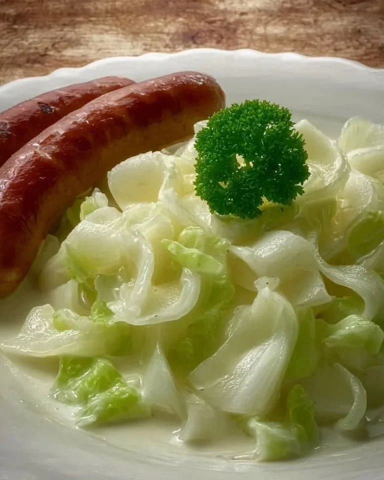 Kohlrabigemüse klassisch zubereitet auf einem Teller