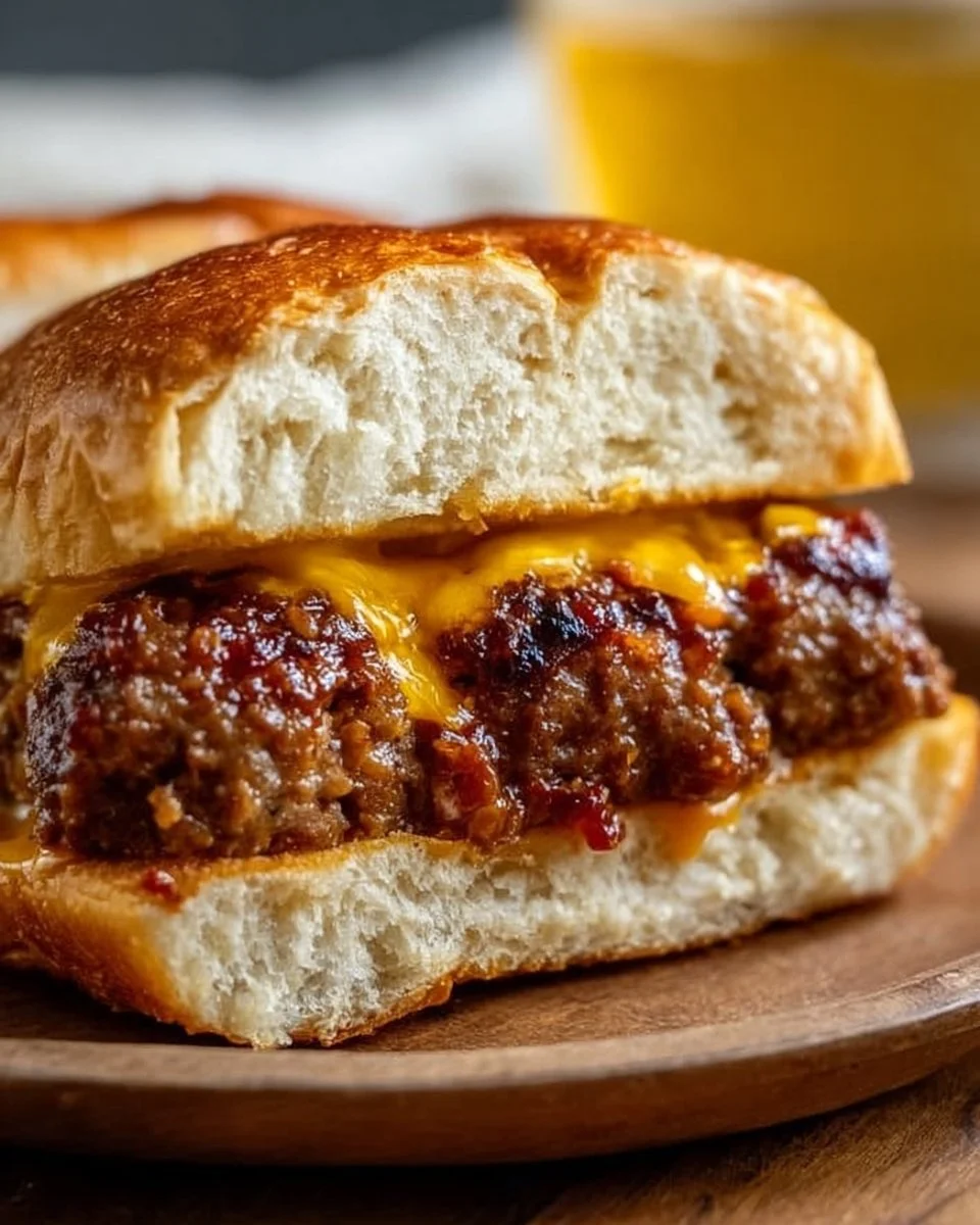 Leberkässemmel mit frischem Brot und Senf auf einem Holzbrett serviert