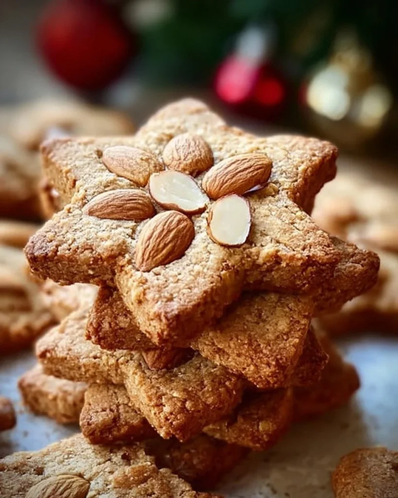 Leckere Mandelspekulatius-Plätzchen auf einem Teller
