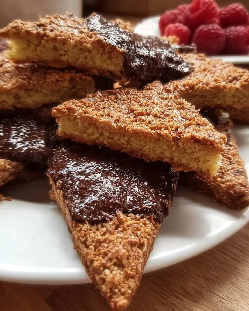 Nussecken auf einem Teller, frisch gebacken und dekoriert mit Nüssen.