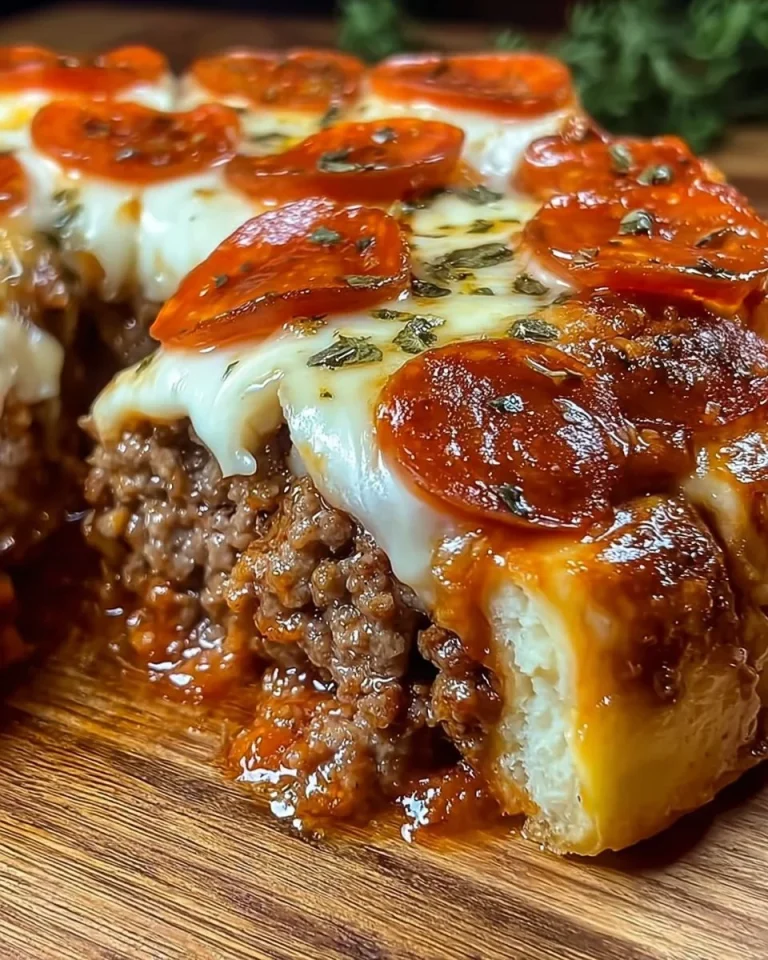 Pizza-Burger-Pie-Drehung mit köstlichen Zutaten und perfektem Teig