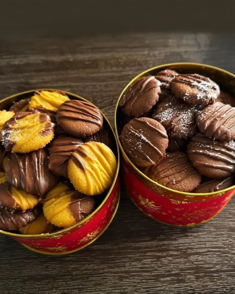 Pudding Plätzchen auf einem Teller mit Schokoladendekoration