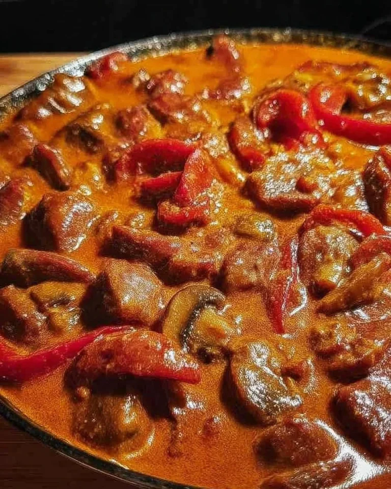 Räuberfleisch zubereitet und serviert auf einem Teller.