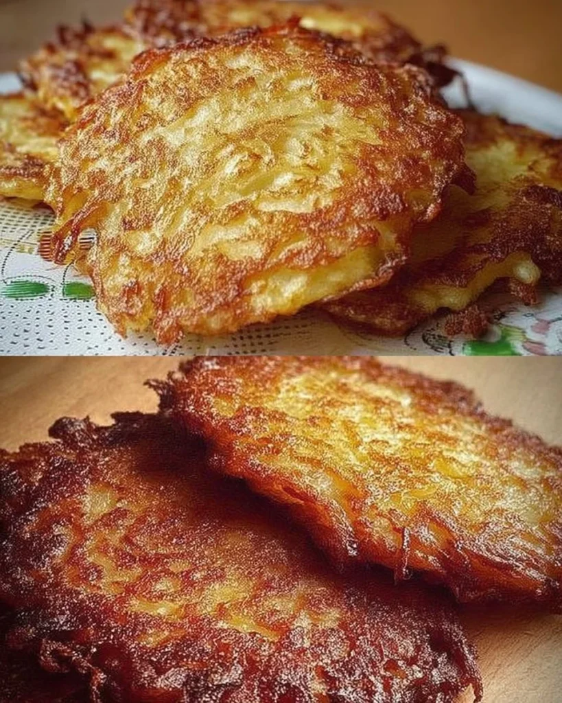 Knusprige Reibekuchen auf einem Teller serviert