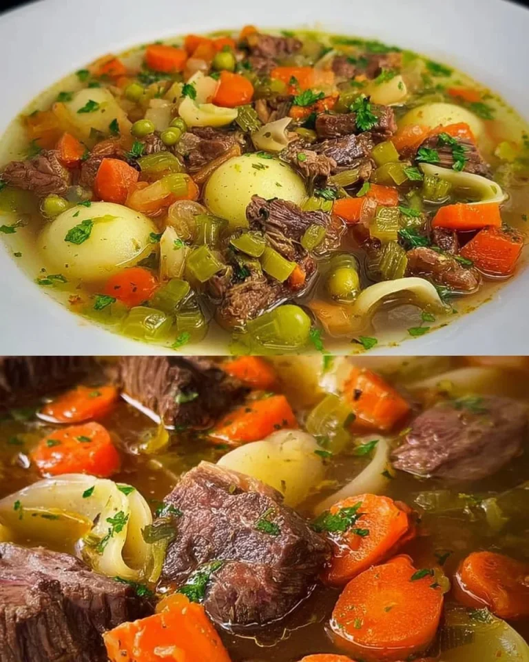 Leckerer Rindfleischeintopf mit Gemüse und Gewürzen auf einem Teller serviert.