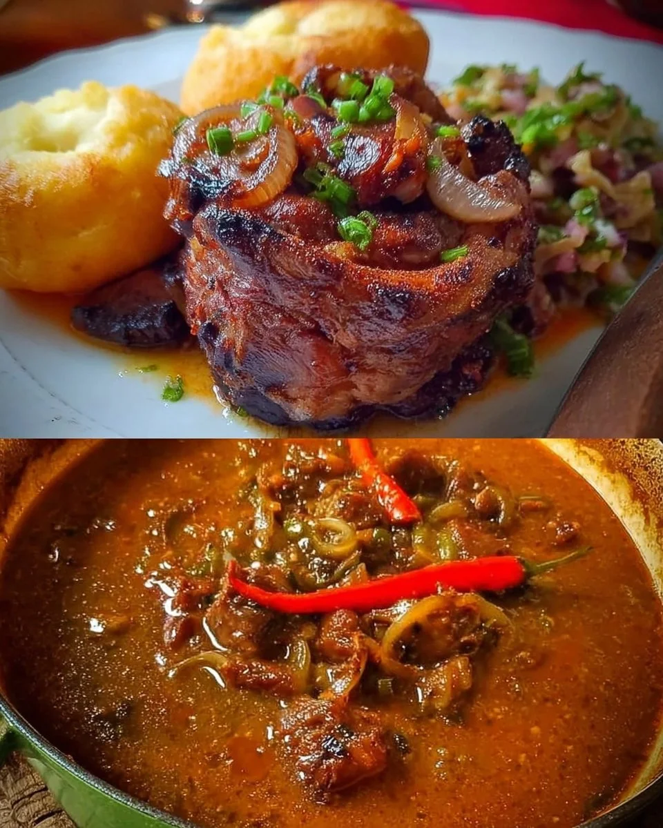 Rinderroulade im Rouladentopf serviert mit frischem Gemüse